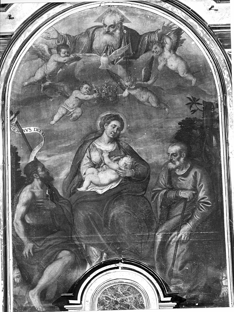 Sacra Famiglia (pala d'altare, opera isolata) - ambito lombardo (fine sec. XVII)