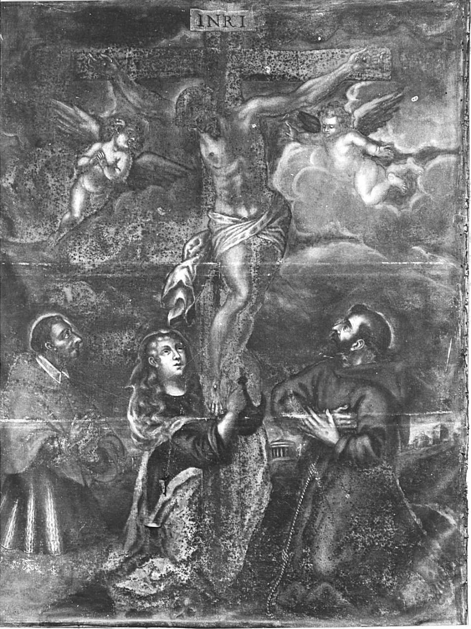 Cristo crocifisso e santi (dipinto, opera isolata) - ambito lombardo (sec. XVII)