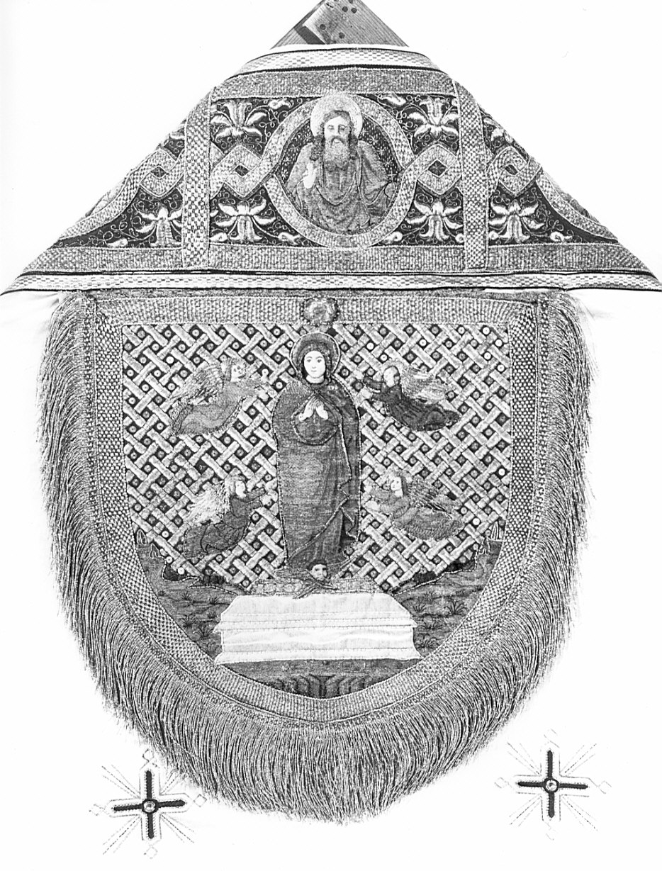 assunzione della Madonna (decorazione a ricamo, elemento d'insieme) - manifattura italiana (sec. XVI, sec. XIX)