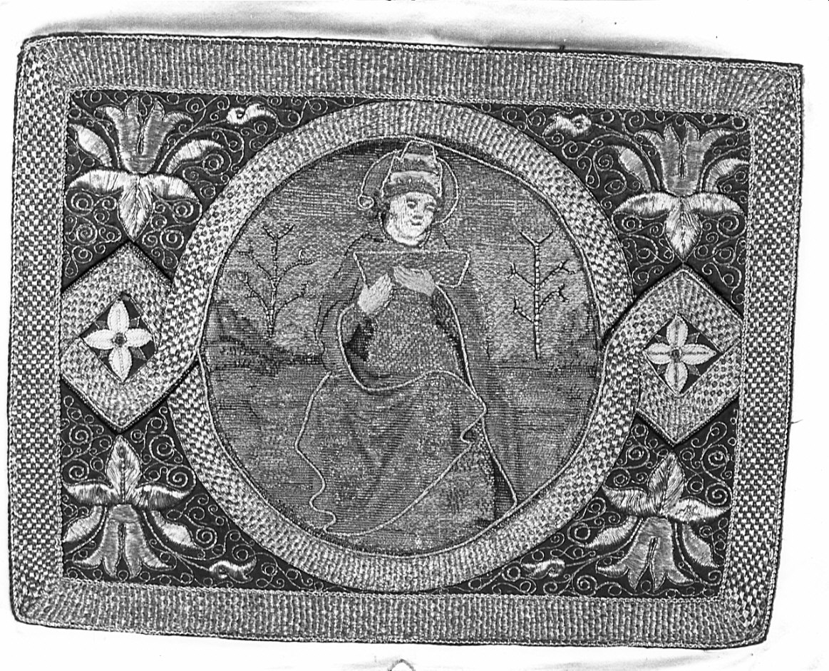 San Gregorio Magno (decorazione a ricamo, elemento d'insieme) - manifattura italiana (sec. XVI, sec. XIX)
