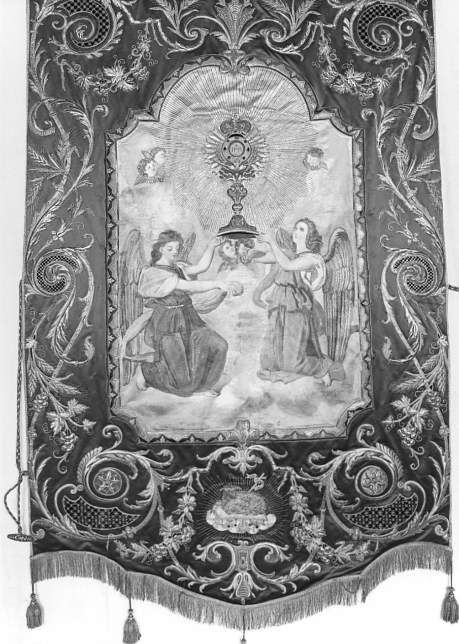 stendardo processionale, opera isolata - manifattura lombarda (fine sec. XIX)