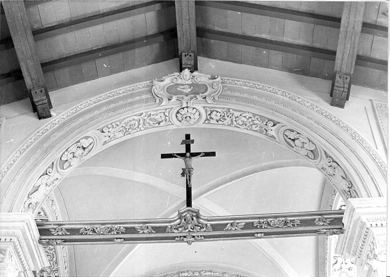 Cristo crocifisso (croce del trave trionfale, opera isolata) - bottega italiana (sec. XVII)