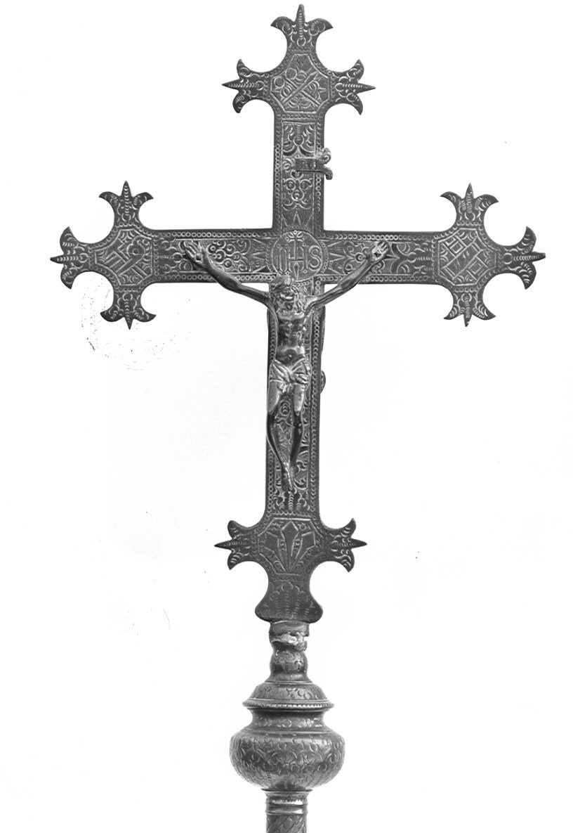 croce processionale, opera isolata - bottega bergamasca (sec. XVIII)