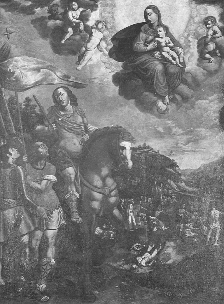 San Maurizio e il massacro della legione tebana (dipinto, opera isolata) - ambito lombardo (sec. XVII)