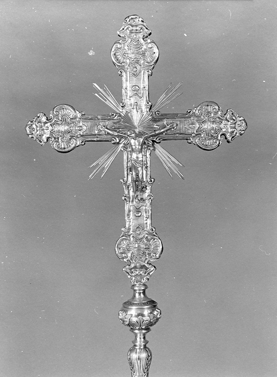 Cristo crocifisso (croce processionale, opera isolata) - bottega lombarda (sec. XVIII)