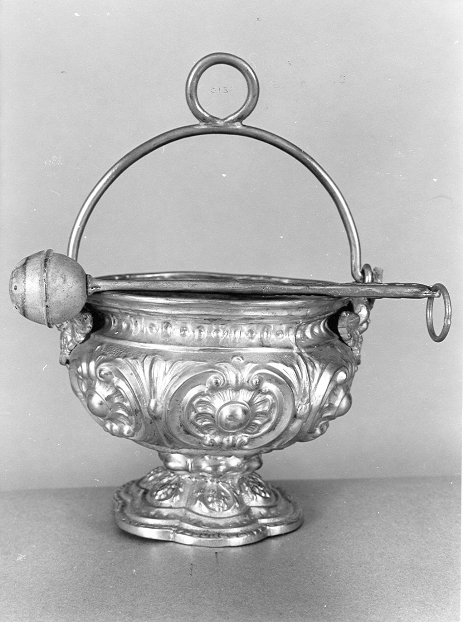 secchiello per l'acqua benedetta, opera isolata - bottega lombarda (sec. XVIII)