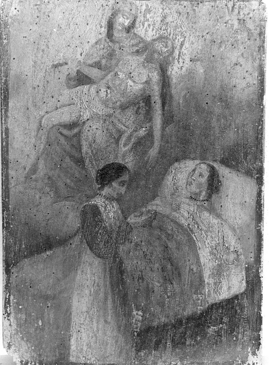 La Madonna addolorata guarisce un malato (ex voto, opera isolata) - ambito lombardo (inizio sec. XIX)