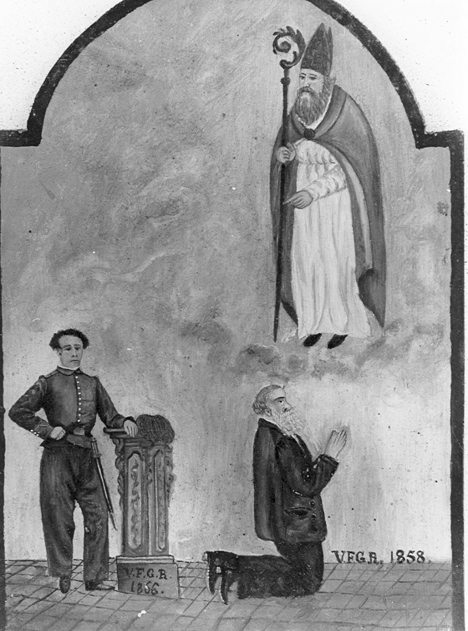 San Patrizio guarisce un infermo (ex voto, opera isolata) - ambito lombardo (sec. XIX)