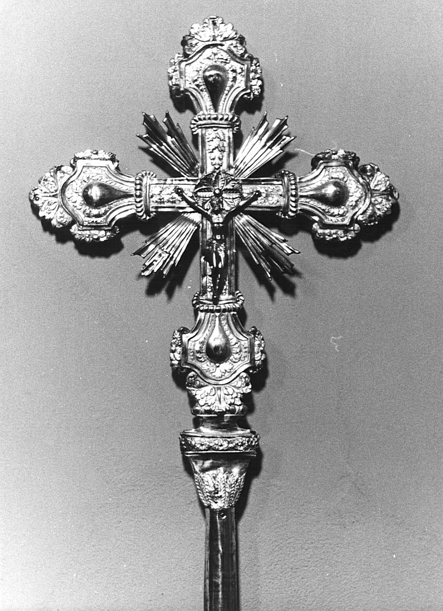 Cristo crocifisso (croce processionale, opera isolata) - bottega lombarda (fine/inizio secc. XVIII/ XIX)