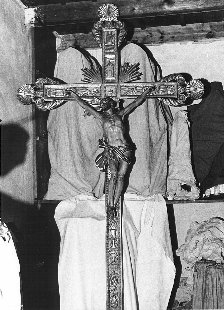 Cristo crocifisso (croce processionale, opera isolata) - bottega lombarda (fine sec. XIX)