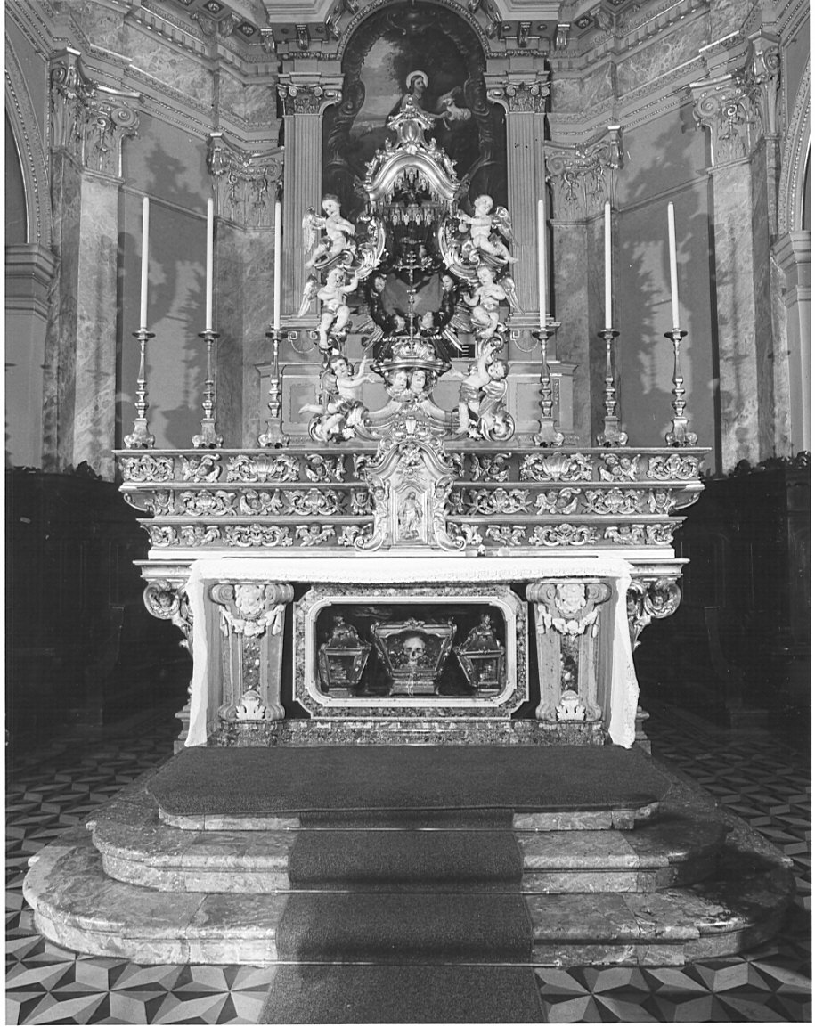 altare maggiore, complesso decorativo - bottega bergamasca (fine sec. XVIII, sec. XIX)