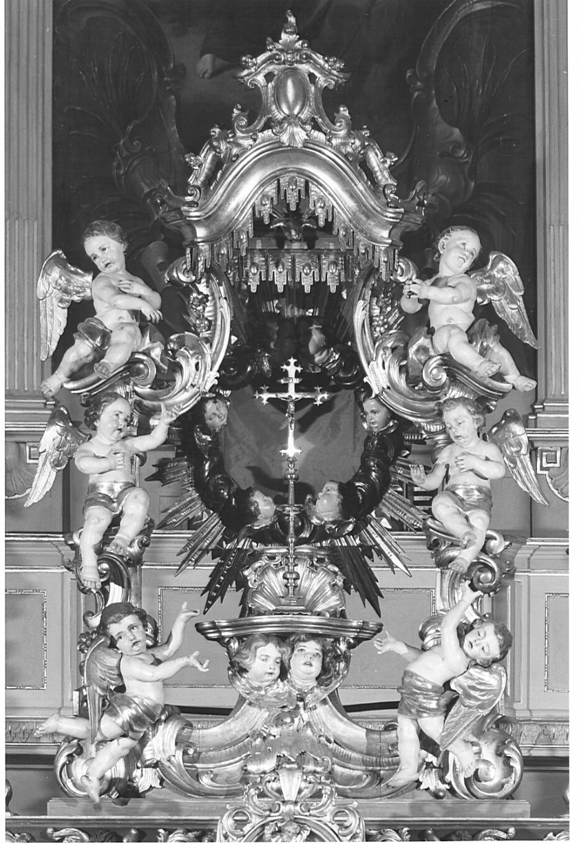 tronetto per esposizione eucaristica, opera isolata - bottega bergamasca (sec. XVIII)