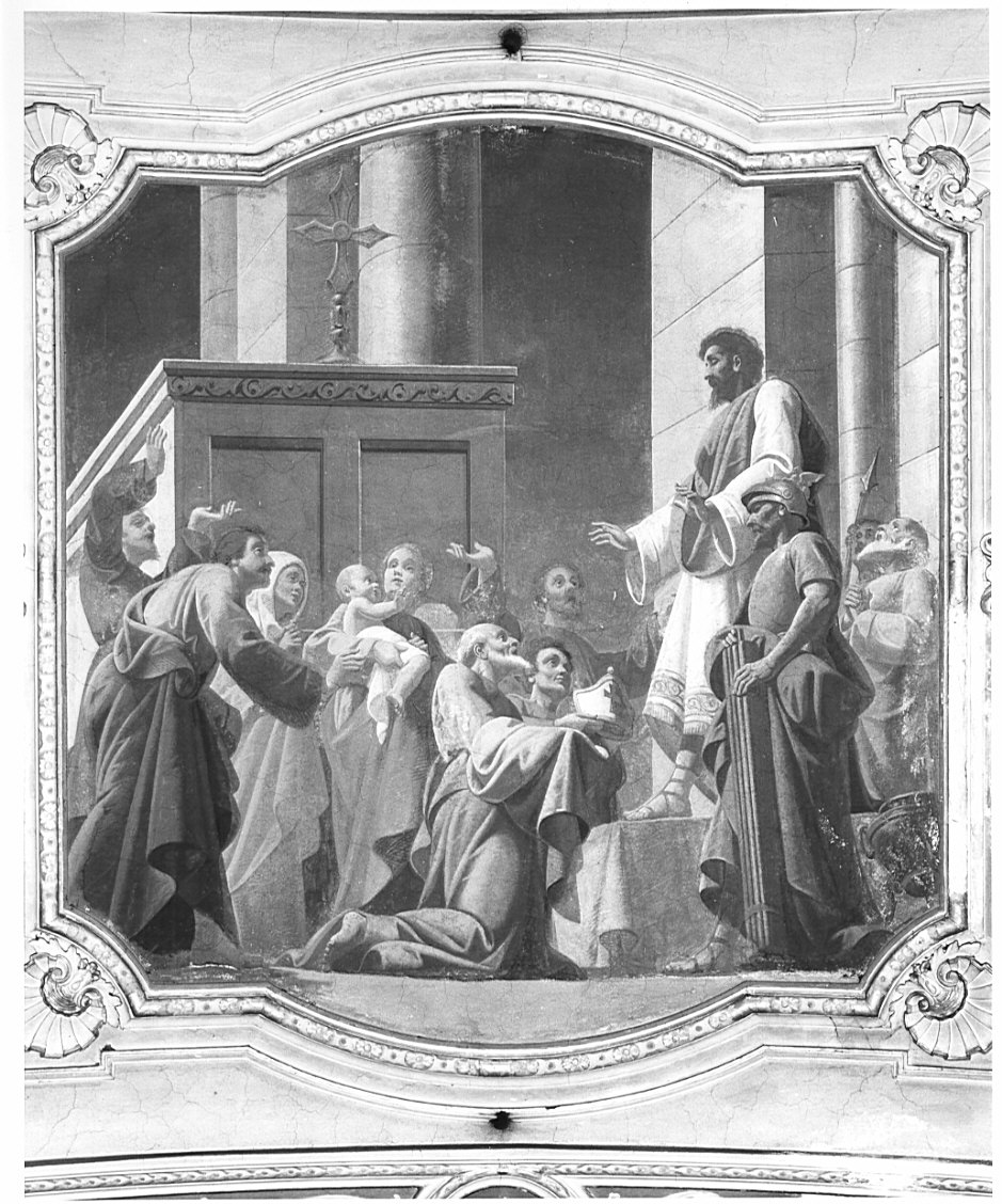 Sant'Ambrogio proclamato vescovo (dipinto, opera isolata) di Galizzi Luigi (inizio sec. XX)