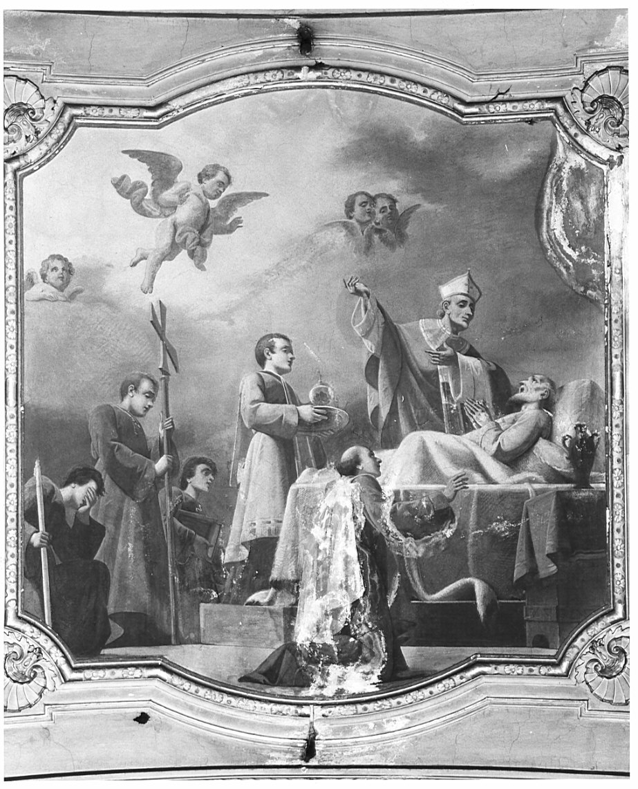 Sant'Ambrogio in punto di morte (dipinto, opera isolata) di Galizzi Luigi (inizio sec. XX)