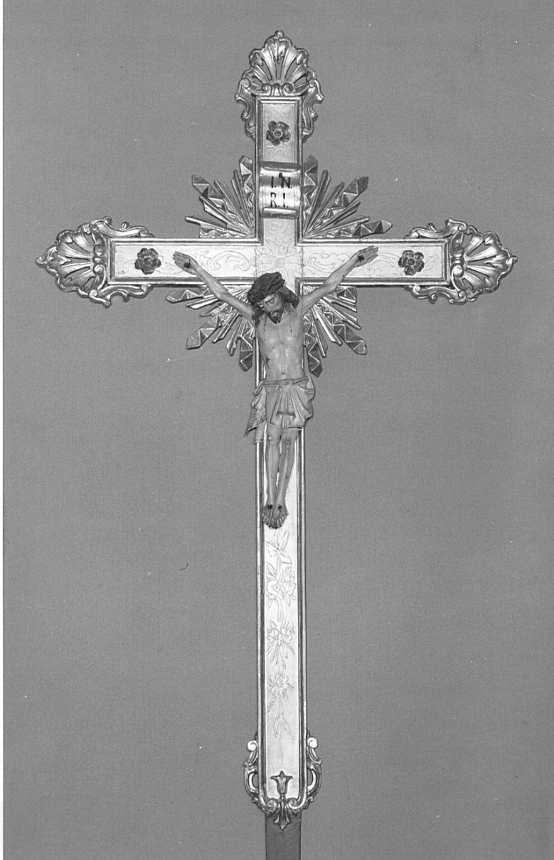 Cristo crocifisso (croce processionale, opera isolata) - bottega lombarda (sec. XVIII)