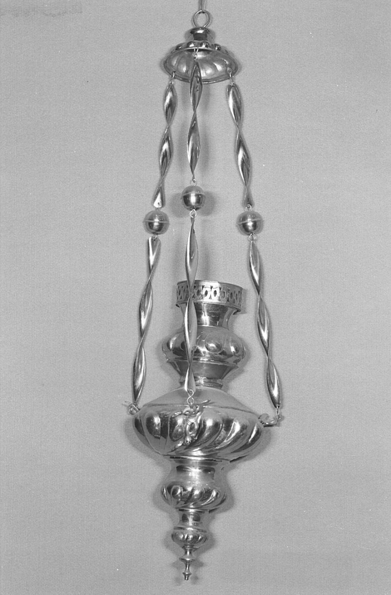 lampada pensile, coppia - bottega bergamasca (fine sec. XIX)