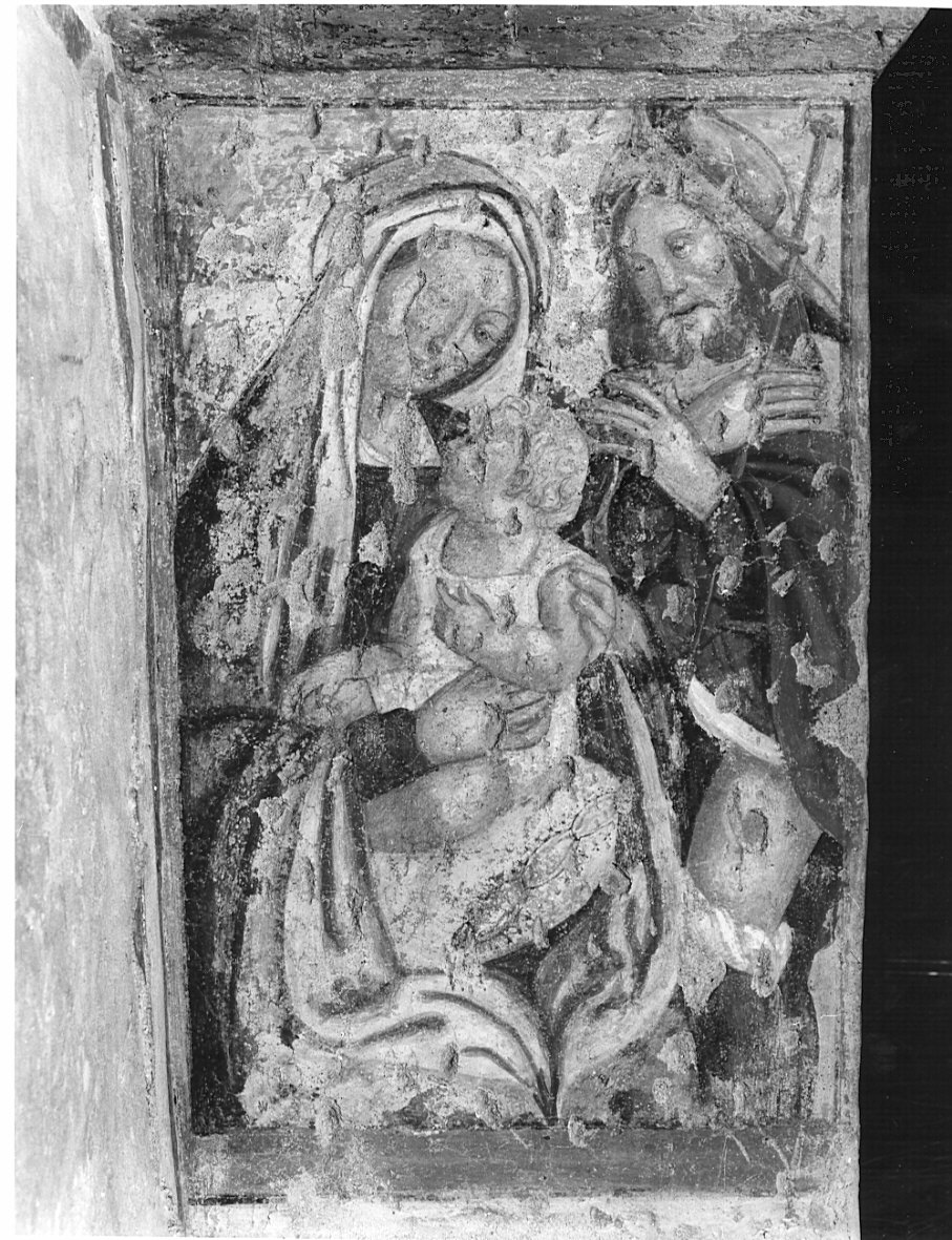 Madonna con Bambino e San Rocco (dipinto, opera isolata) - ambito lombardo (fine/inizio secc. XV/ XVI)