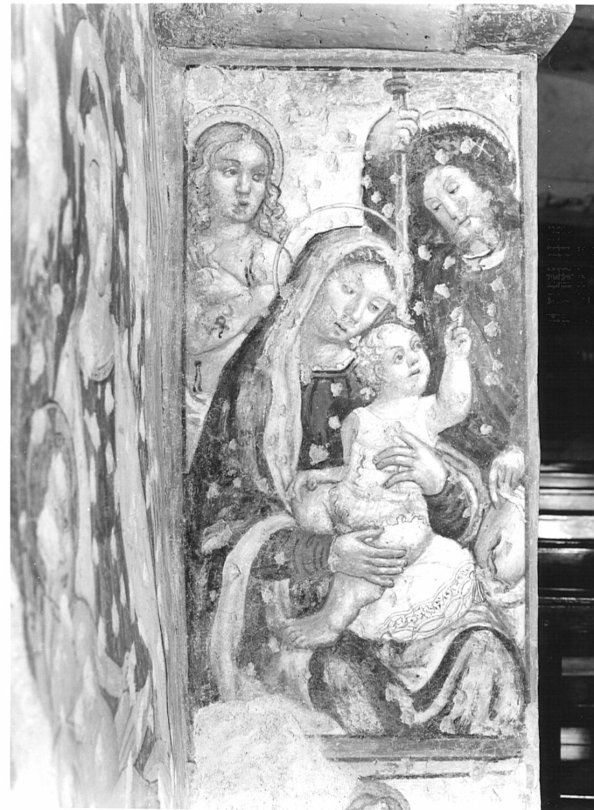 Madonna con Bambino, San Rocco e San Sebastiano (dipinto, opera isolata) - ambito lombardo (inizio sec. XVI)