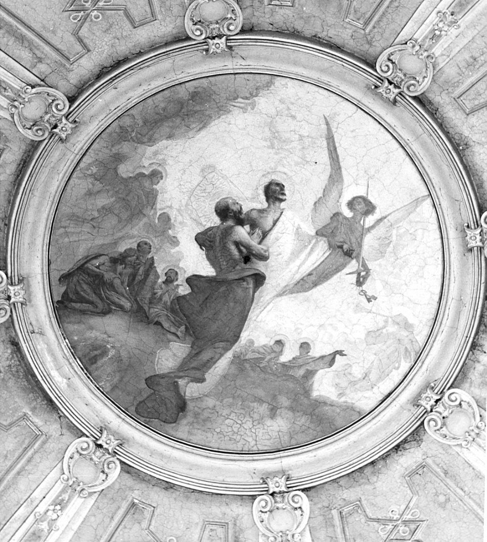 gloria di San Pietro e San Paolo (dipinto, elemento d'insieme) di Loverini Ponziano (primo quarto sec. XX)