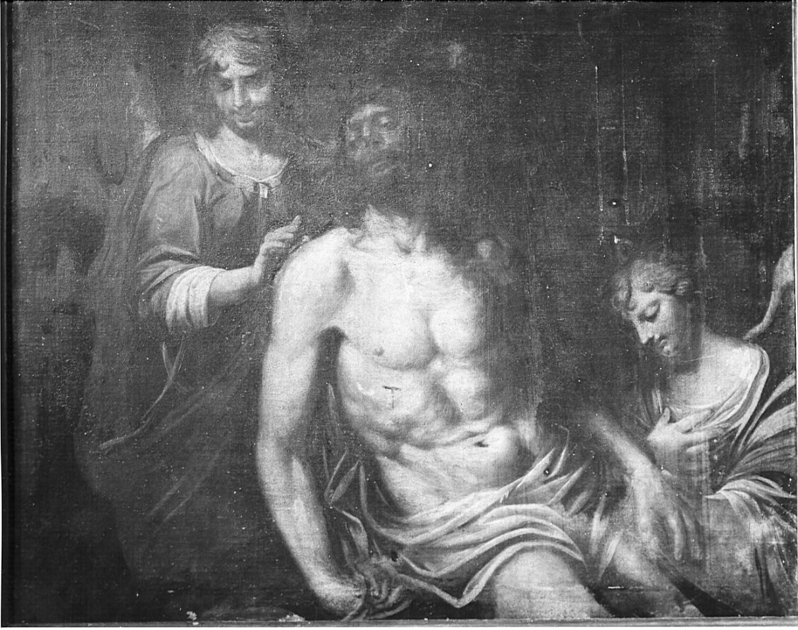 Cristo in pietà e angeli (dipinto, opera isolata) - ambito lombardo (sec. XVII)