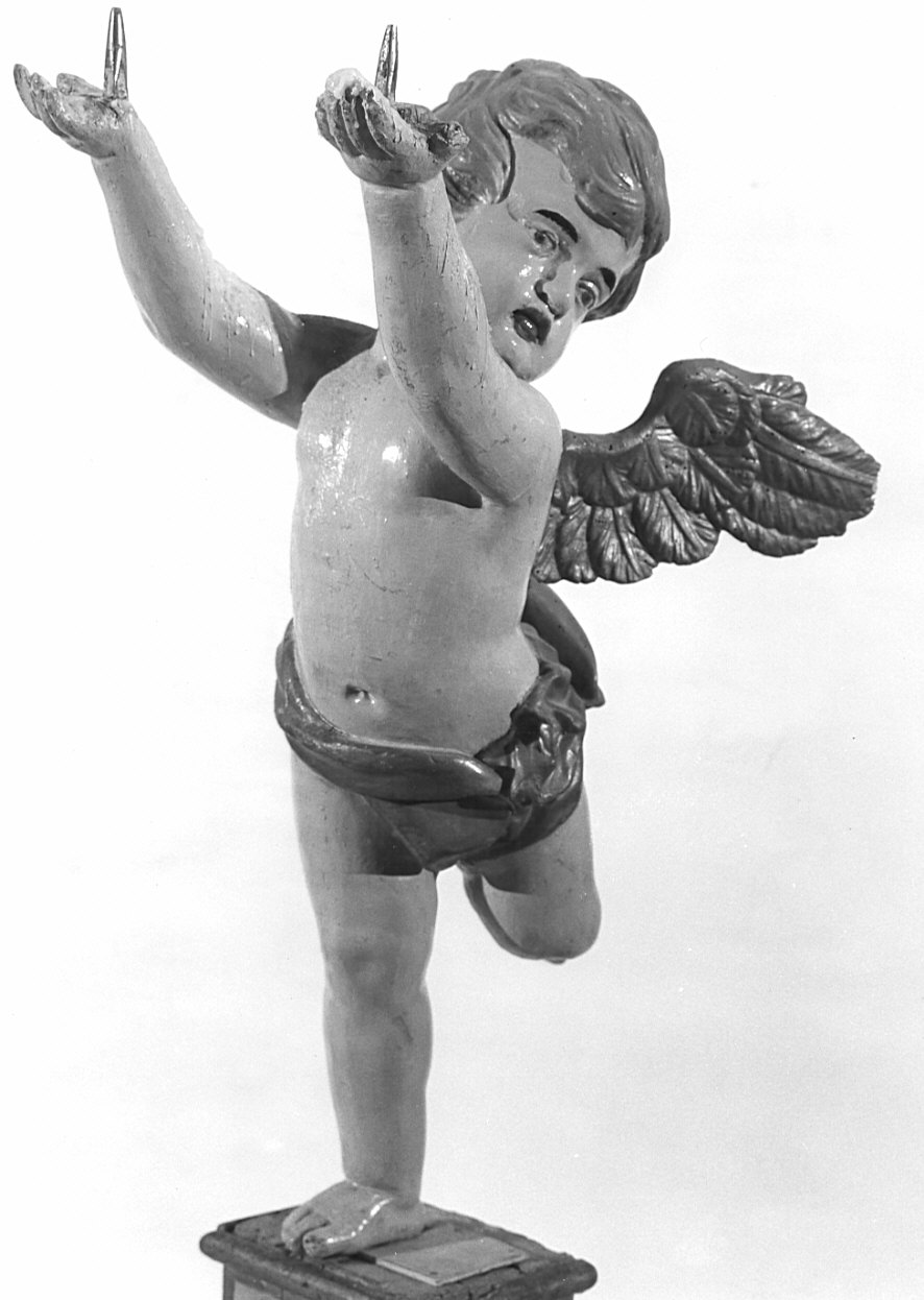 angioletto (candelabro - a statua, coppia) - bottega bergamasca (sec. XVIII)