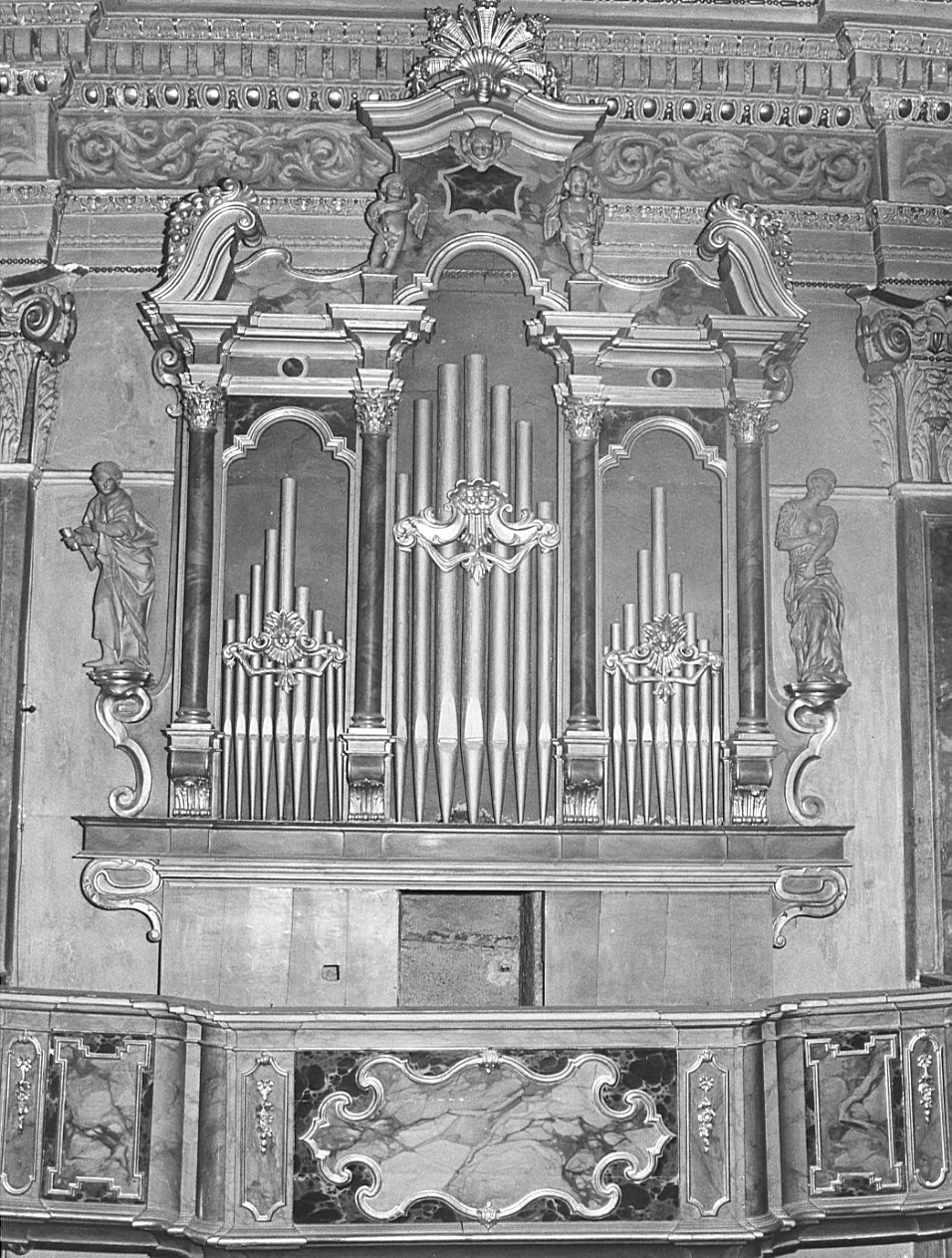 tribuna d'organo, coppia - bottega bergamasca (metà sec. XVIII)