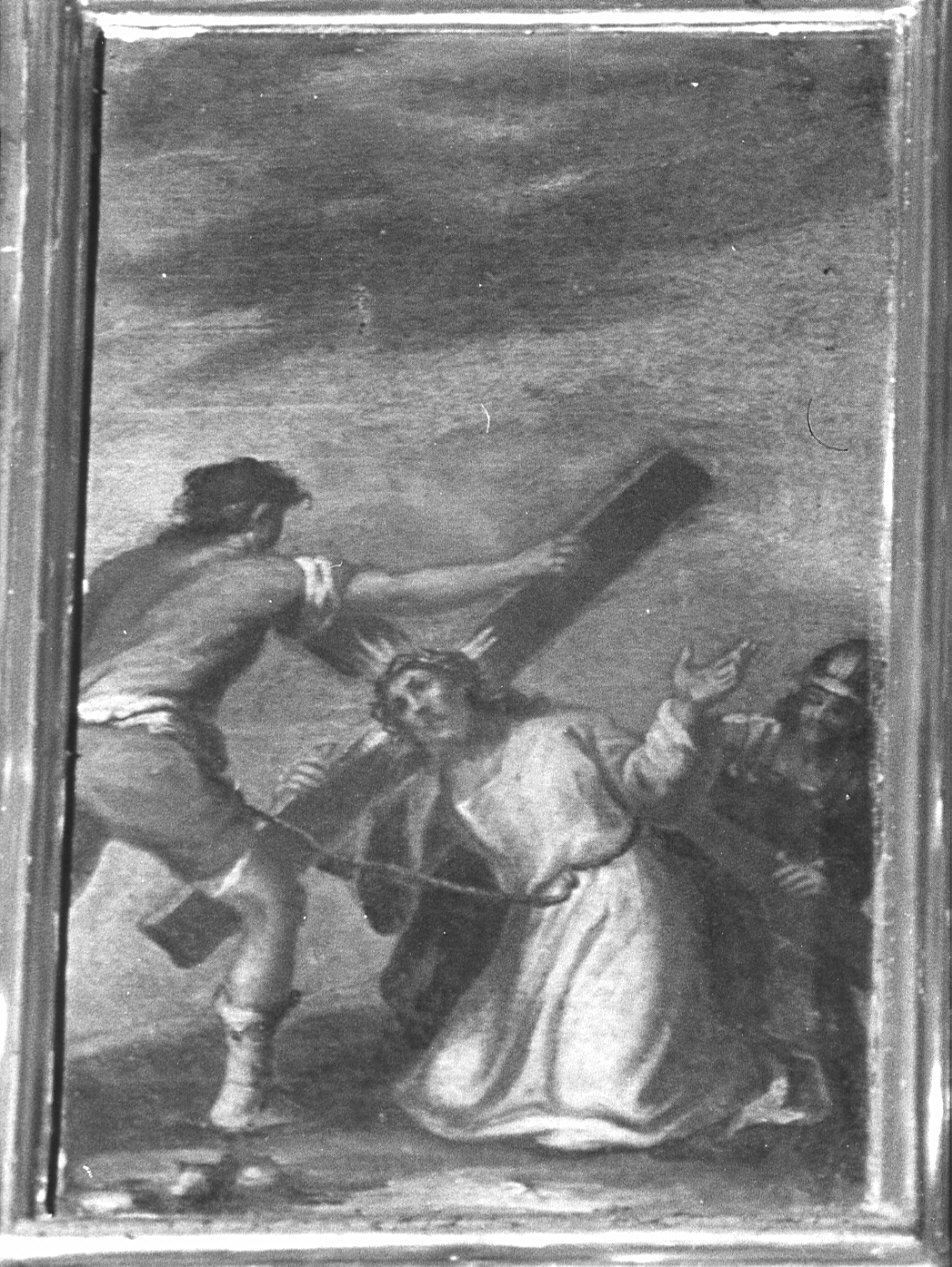 Cristo cade sotto la croce (dipinto, opera isolata) - ambito veneto (sec. XVIII)