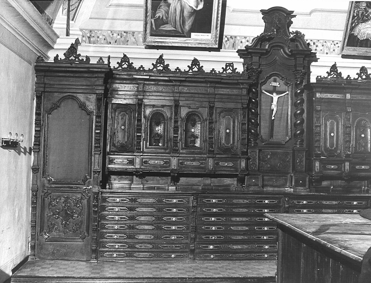 mobile da sacrestia, opera isolata - bottega bergamasca (fine/inizio secc. XVII/ XVIII)