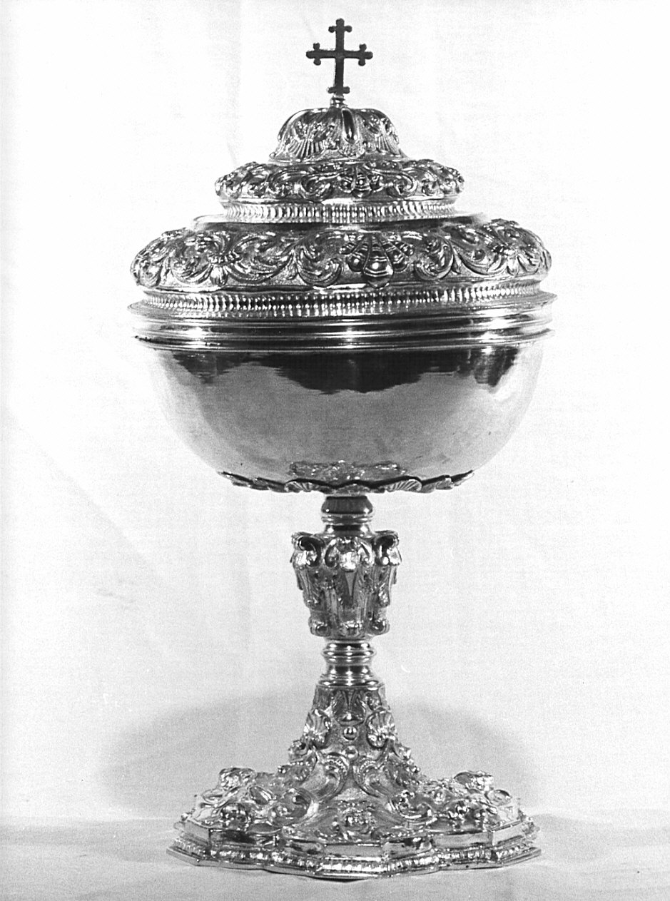 pisside, opera isolata - bottega bergamasca (fine/inizio secc. XVII/ XVIII)