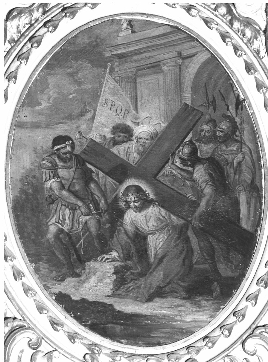 stazione III: Gesù cade sotto la croce la prima volta (Via Crucis, opera isolata) di Zeni Domenico (fine/inizio secc. XVIII/ XIX)