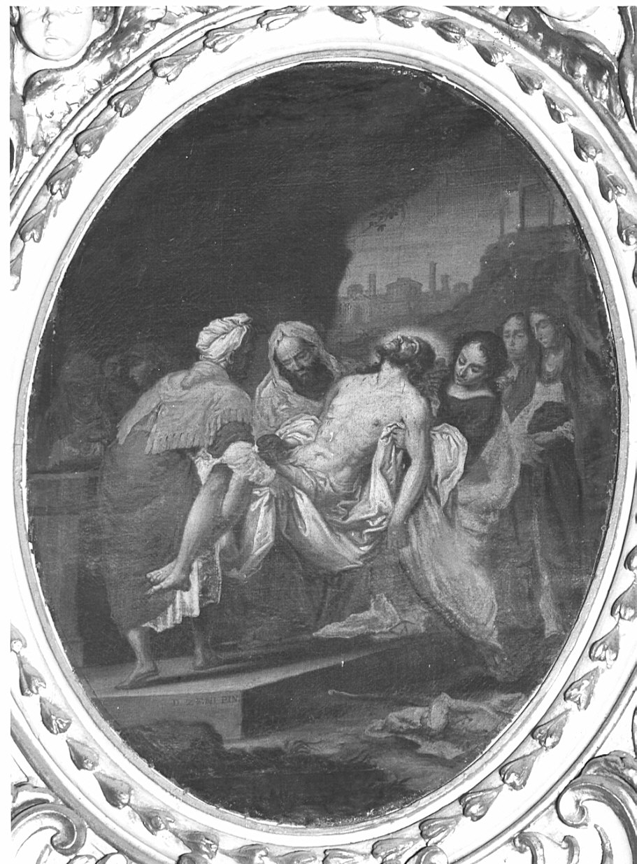 stazione XIV: Gesù deposto nel sepolcro (Via Crucis, opera isolata) di Zeni Domenico (fine/inizio secc. XVIII/ XIX)