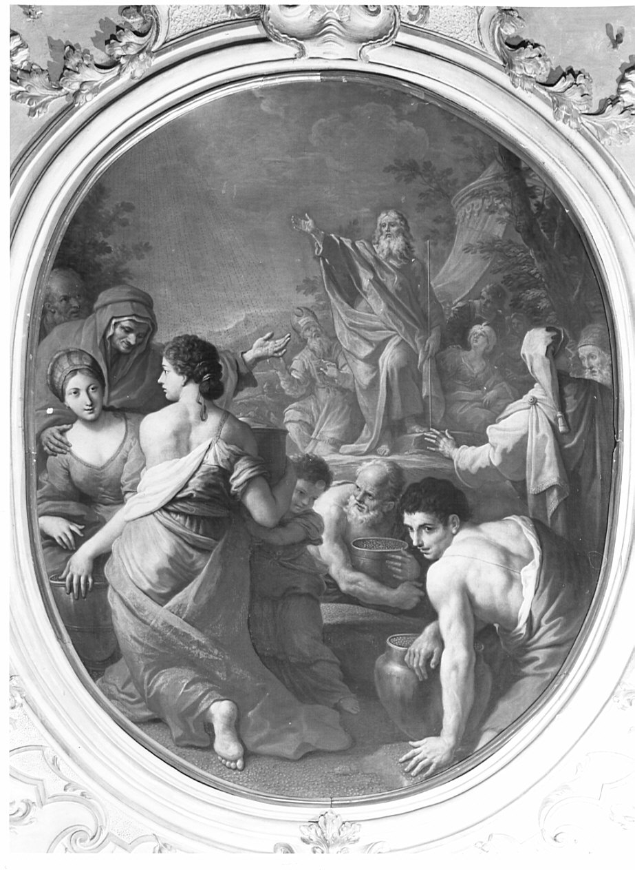 Mosè e la raccolta della manna (dipinto, opera isolata) di De Matteis Paolo (sec. XVIII)