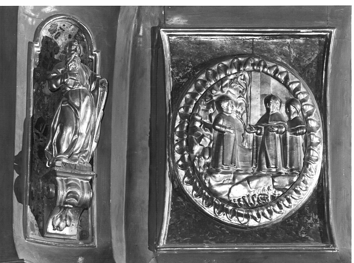 storie della vita di San Benedetto (medaglione, elemento d'insieme) - bottega bergamasca (fine/inizio secc. XIX/ XX)