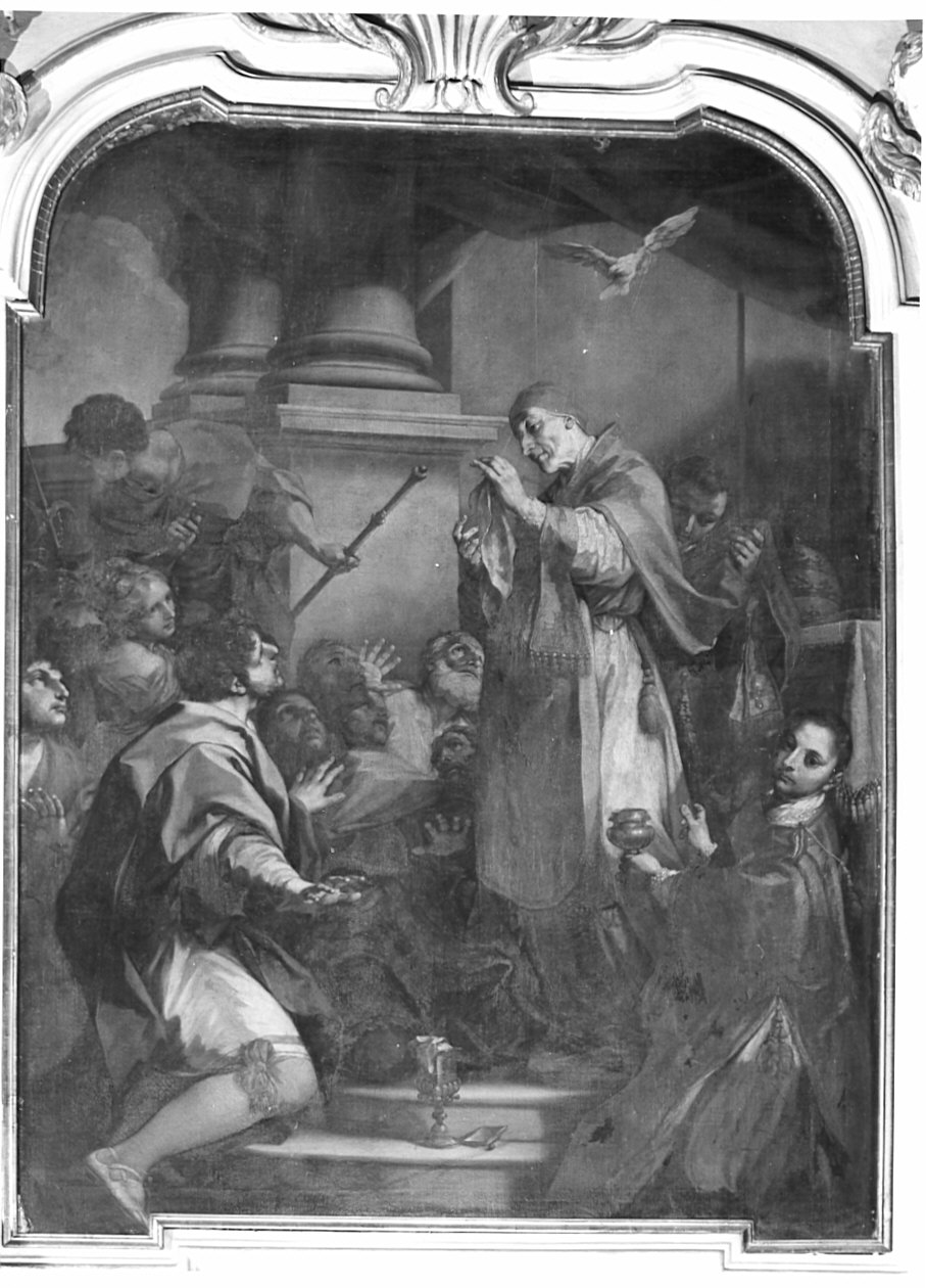 San Gregorio e il miracolo del sudario (dipinto, opera isolata) di Balestra Antonio (sec. XVIII)