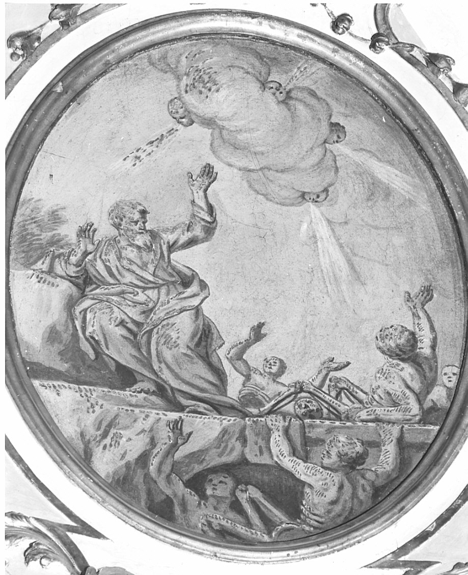 Ezechiele ha la visione della valle delle ossa inaridite (dipinto, elemento d'insieme) di Quaglio Giulio (sec. XVIII)