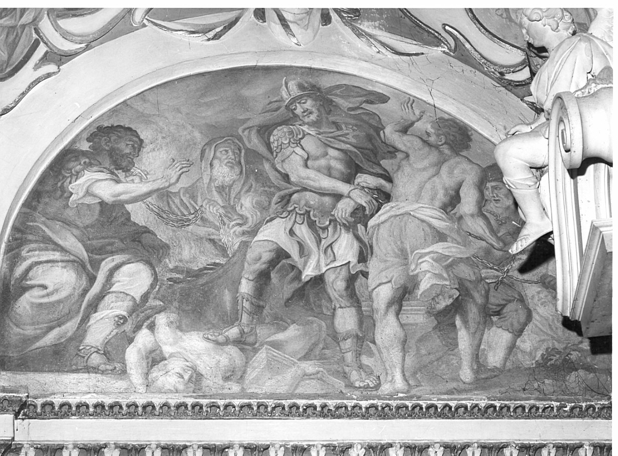 Sant'Alessandro rovescia il simulacro di un Dio pagano (dipinto, elemento d'insieme) di Quaglio Giulio (sec. XVIII)