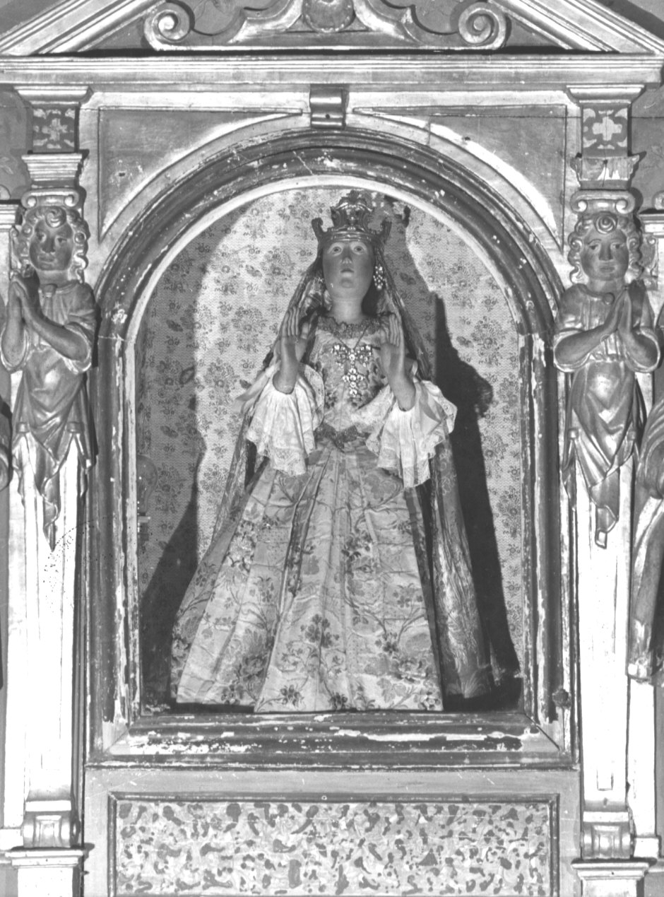 vergine (statua, opera isolata) - ambito trentino, manifattura francese (sec. XV, sec. XVIII)