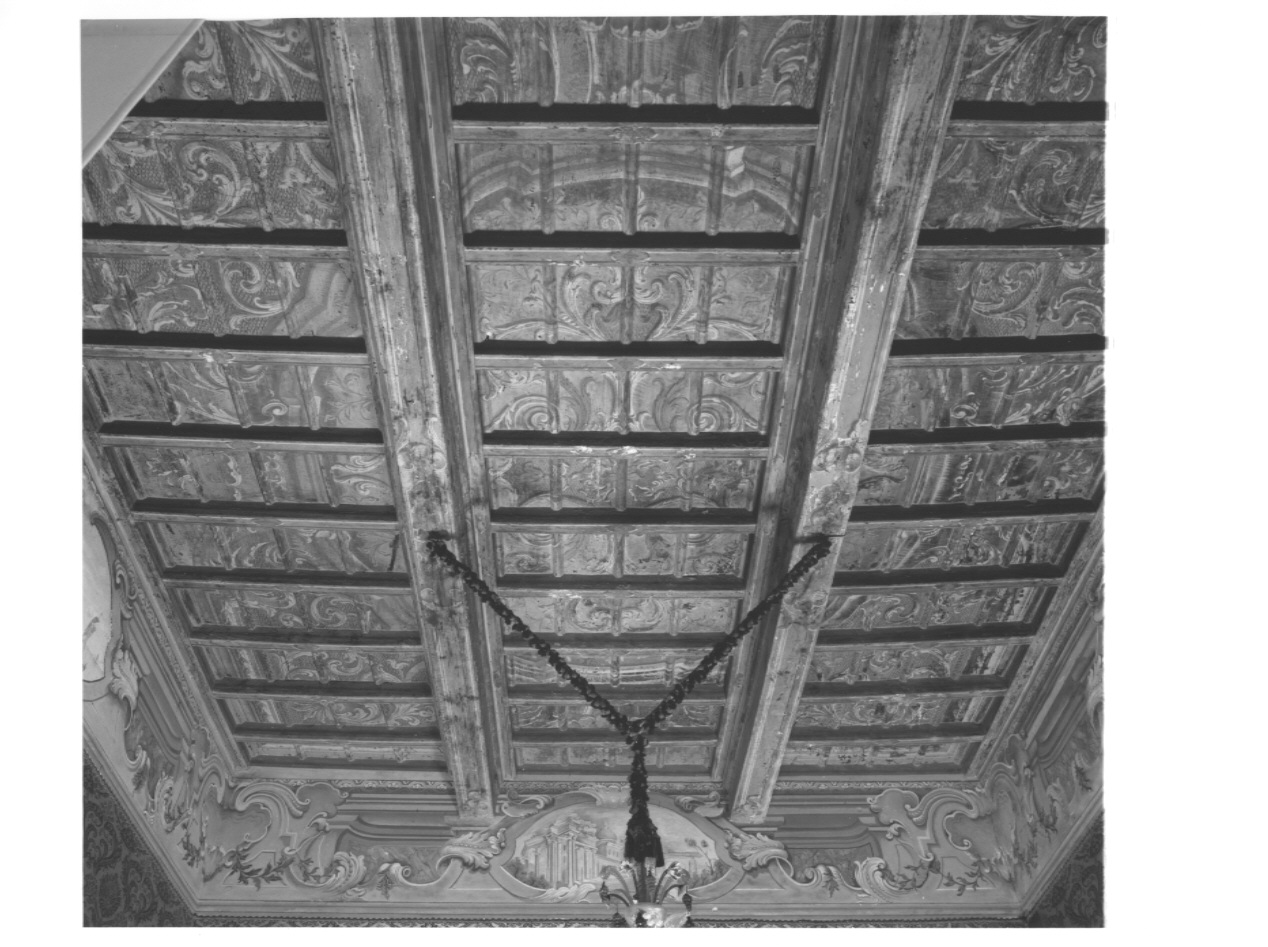 motivi decorativi a cassettoni, motivi decorativi a cassettoni (soffitto dipinto, opera isolata) - ambito lombardo (prima metà sec. XVIII)