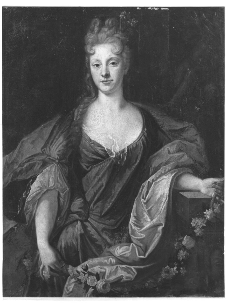 ritratto di gentildonna in veste di Flora, ritratto di gentildonna in veste di Flora (dipinto, opera isolata) - ambito francese (sec. XVIII)