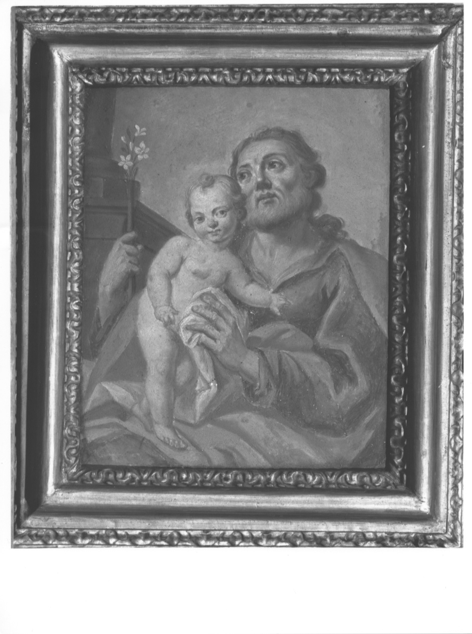San Giuseppe e Gesù Bambino, San Giuseppe e Gesù Bambino (dipinto, opera isolata) di De Mura Francesco (bottega) (metà sec. XVIII)