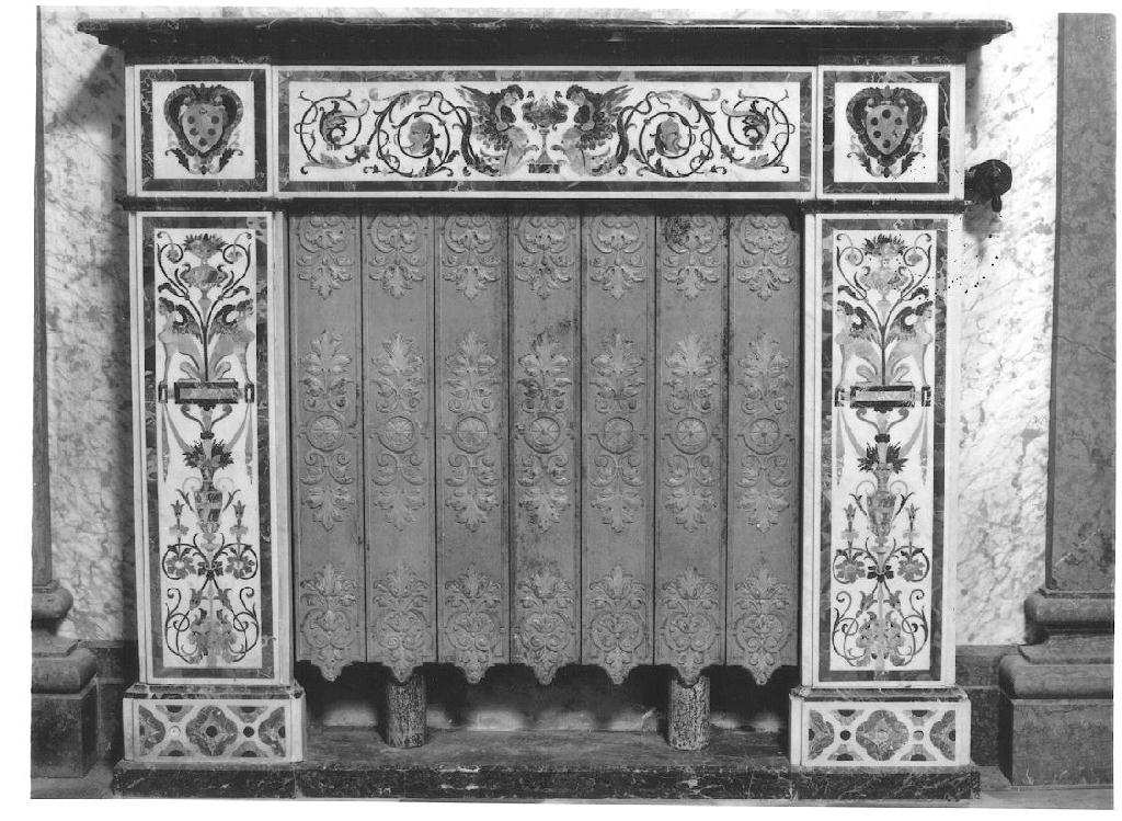 mostra di camino, elemento d'insieme - ambito lombardo (secc. XIX/ XX)