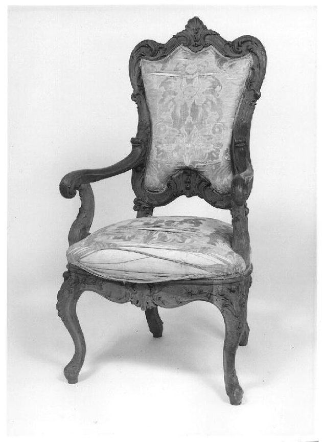 sedia - a braccioli, elemento d'insieme - ambito tedesco (ultimo quarto sec. XIX)