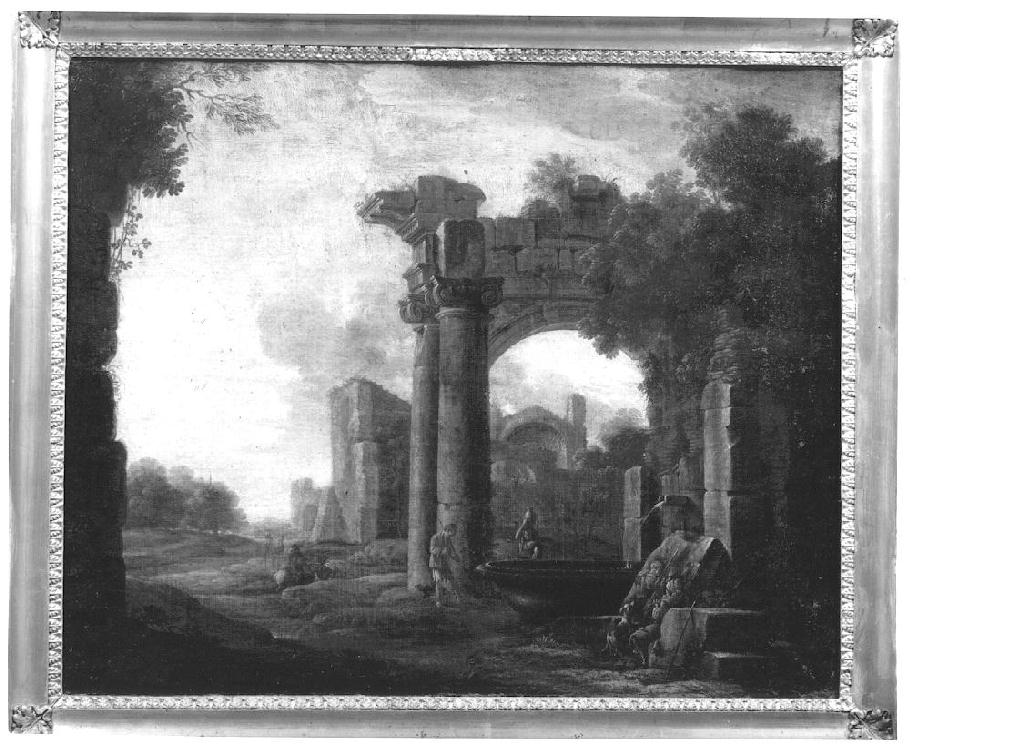 Paesaggio con rovine (dipinto, opera isolata) - ambito Italia settentrionale (sec. XVIII)