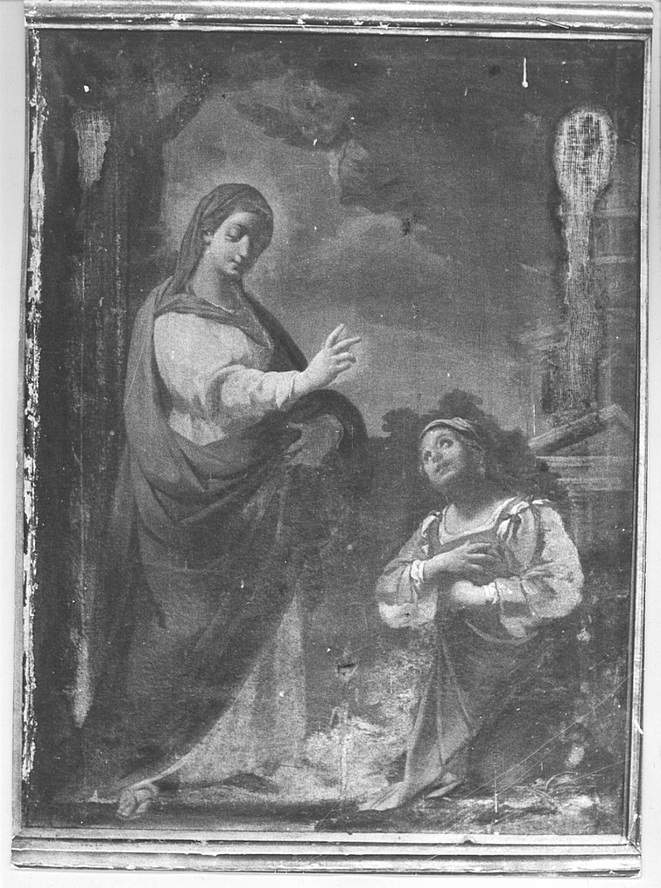 apparizione della Madonna (dipinto, opera isolata) di Cucchi Giovanni Antonio (sec. XVIII)