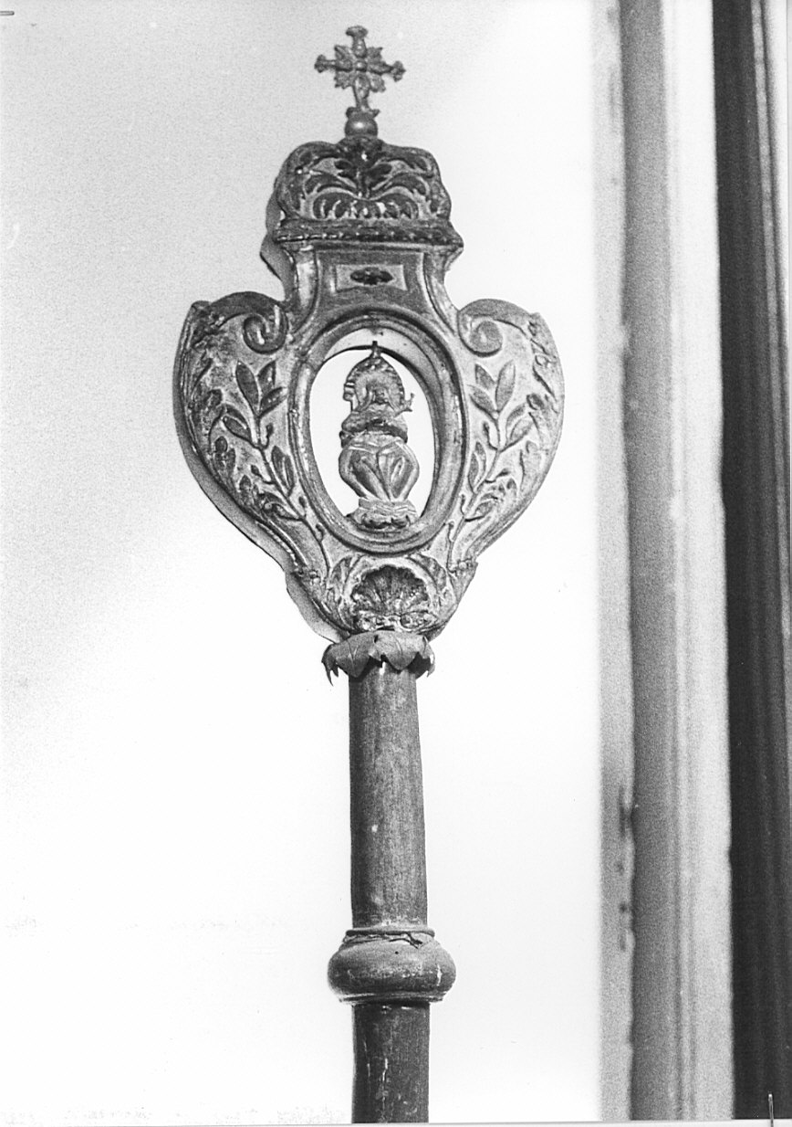 mazza processionale, opera isolata - bottega lombarda (sec. XVIII)