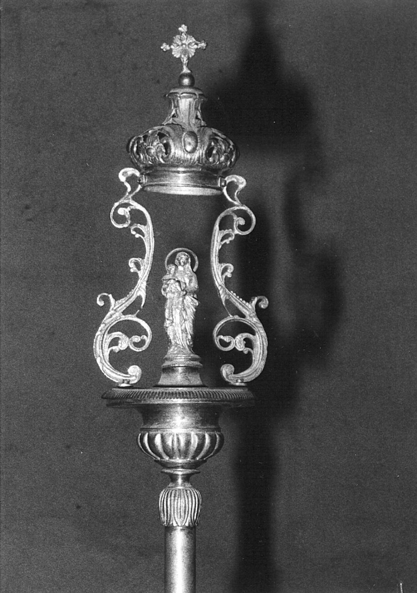 mazza processionale, opera isolata - bottega lombarda (sec. XIX)