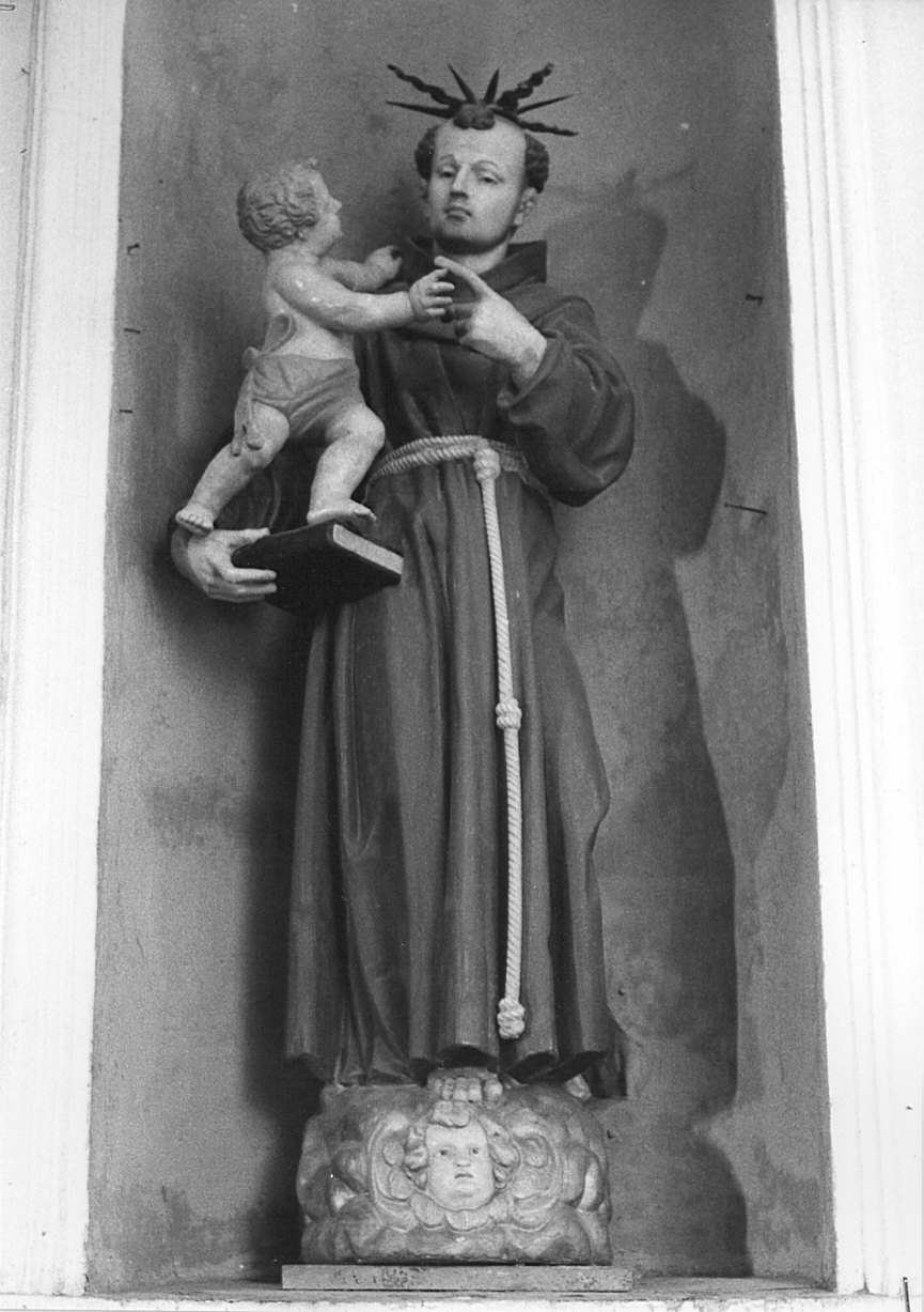 Sant'Antonio da Padova con il bambino (statua, opera isolata) - bottega lombarda (sec. XIX)
