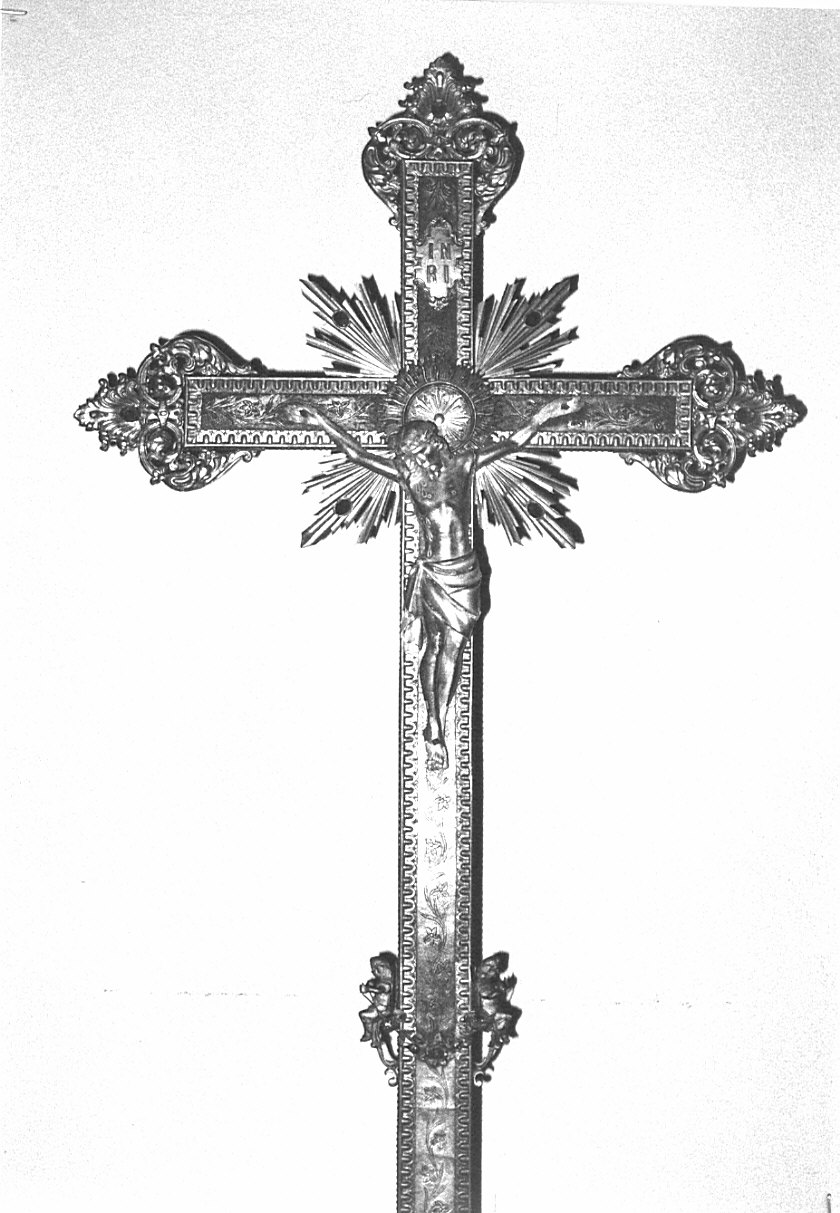 croce processionale, opera isolata - bottega lombarda (prima metà sec. XIX)
