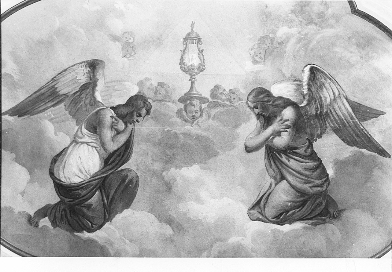 adorazione dell'Eucaristia (dipinto, opera isolata) - ambito lombardo (seconda metà sec. XIX)