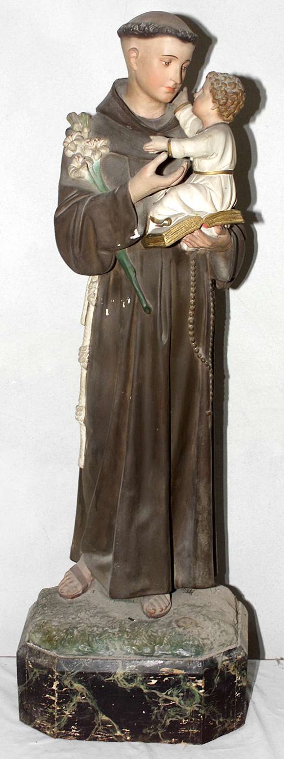 Sant'Antonio da Padova con il bambino (statua, opera isolata) - bottega lombarda (prima metà sec. XX)